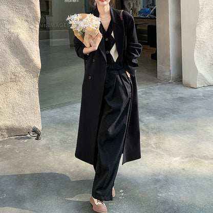 Women's Long Trench Coat, British Style Classic Spring Jacket