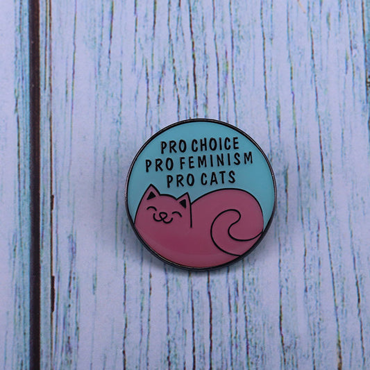 Cute Cat Badge Feminist Cat Badge Cute Animal Pin