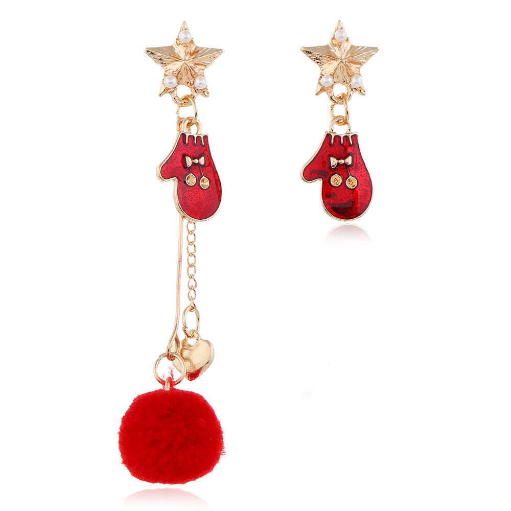 European American Christmas Snowflake Earrings