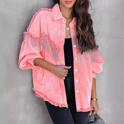 Heavy Industry Ins Style Chain Rivet Street Fashion Single-breasted Coat 641