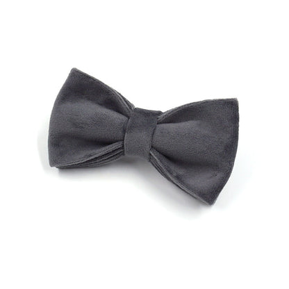 Dark Grey Velvet Pet Collar Leash