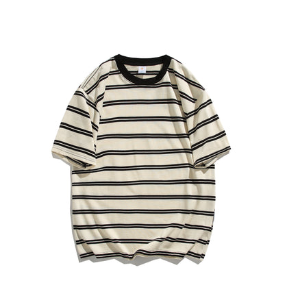Summer Cotton Round Neck Short Sleeve Shirt