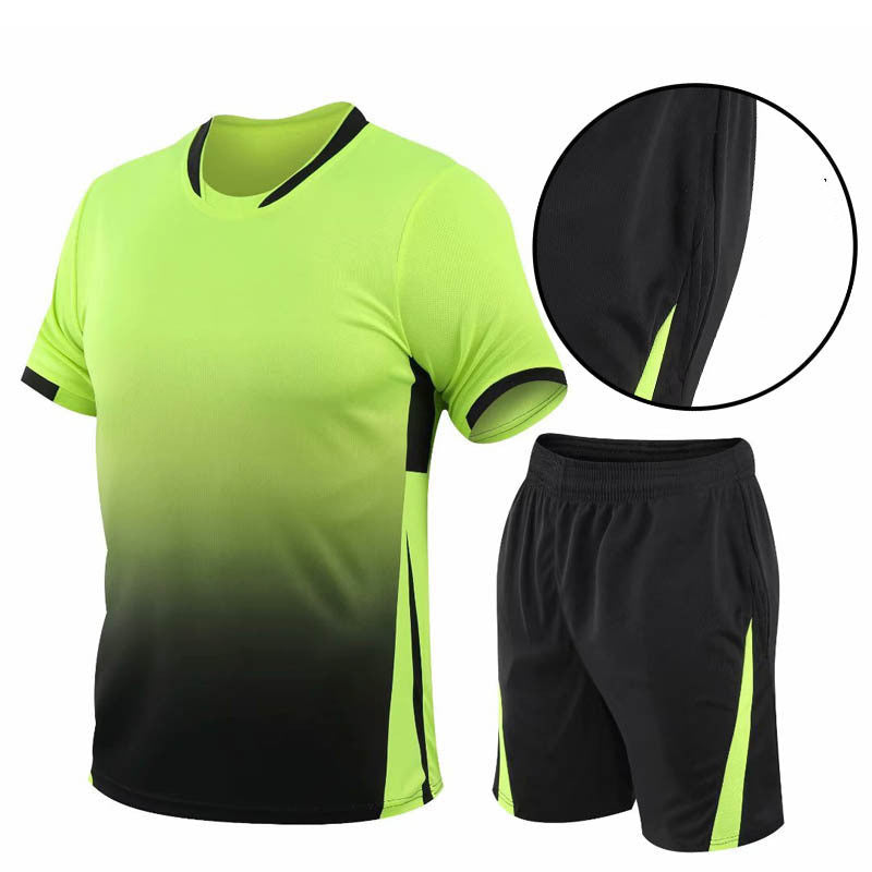 Men's Gradient Print Two-Piece Summer Shorts Set