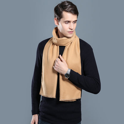 Simple Plaid Artificial Cashmere Warm Scarf