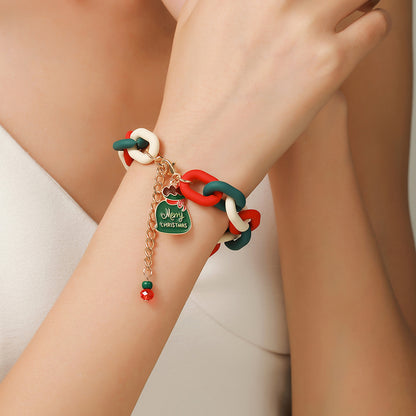 Christmas Bracelet, Santa, Snowflake, Pearl