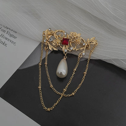 Tassel Water Drop Pearl Pin