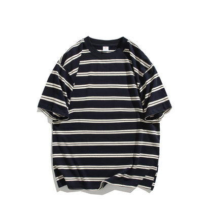 Summer Cotton Round Neck Short Sleeve Shirt