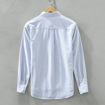 Autumn Japanese Striped Men's Long Sleeve Shirt