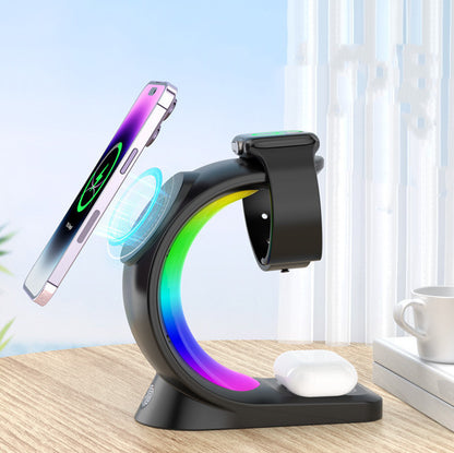 4-in-1 Magnetic Wireless Charger - Fast Charging for Phone, AirPods, iPhone, and Watch