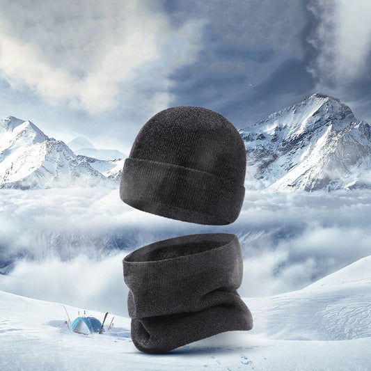 European American Warm Knitted Hat Scarf Gloves