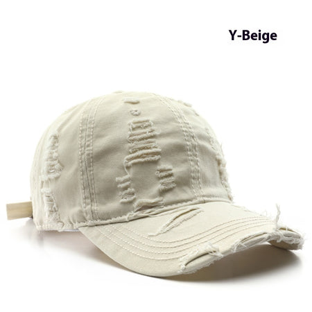 Retro Pure Color Washed Hole Light Board Baseball Cap
