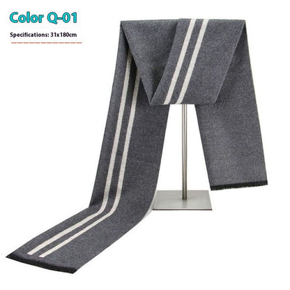 Men's Winter Warm Striped Business Scarf