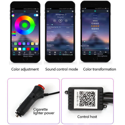 Car Fiber Optic Ambient APP Rhythm Light