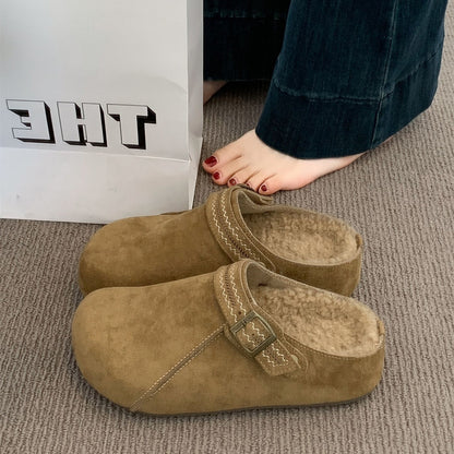 Thick Sole Half Slippers Women's Outer Wear 2025 New Autumn And Winter