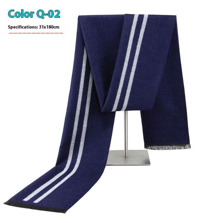 Men's Winter Warm Striped Business Scarf