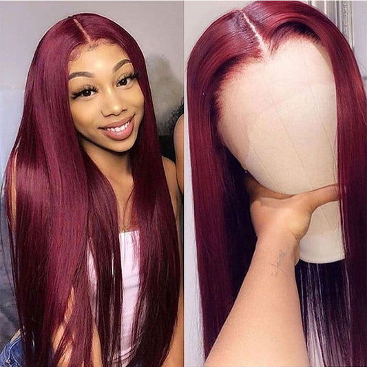Long Straight Front Lace Wig Smooth Hair