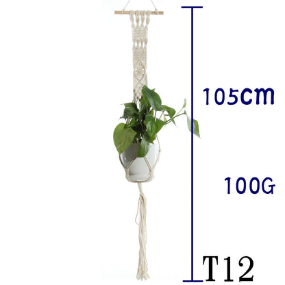 Beige Cotton Rope Plant Hanger