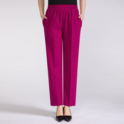 Plus Size Ice Silk Cropped Pants