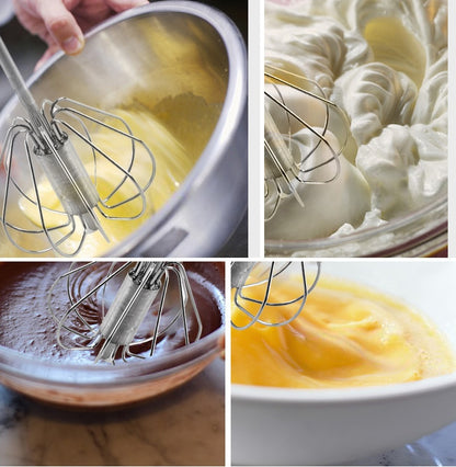 Stainless Steel Semi-Automatic Egg Beater Handheld