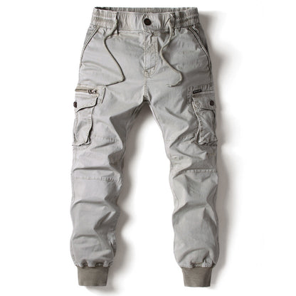 Solid Color Skinny Multi-pocket Men's Work Pants