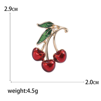 Red Dripping Cherry Clothing Brooch