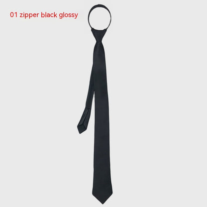 Men's Zipper Korean Style Pure Color Tie