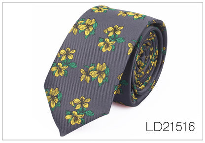 Men's 6cm Flower Graffiti Yarn-dyed Tie