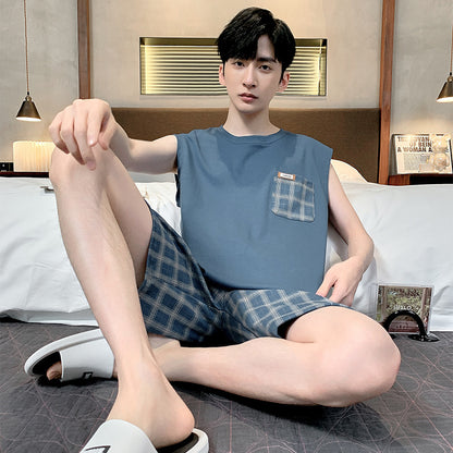 Men's Sleeveless Vest Summer Pure Cotton Pajamas