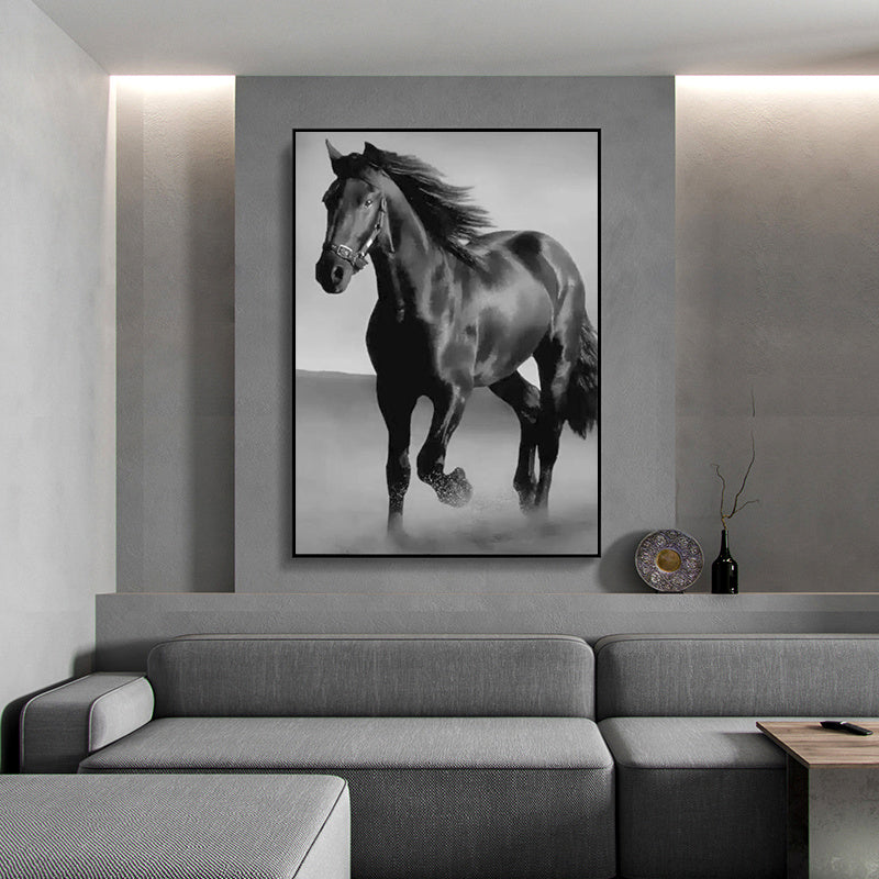 Art Canvas Dark Horse Wall Art Living Room Decor
