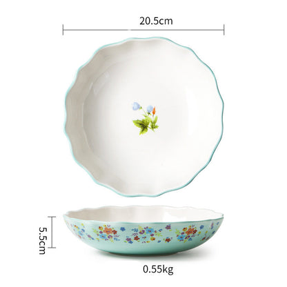 Ceramic Tableware Pastoral Dinner Plate