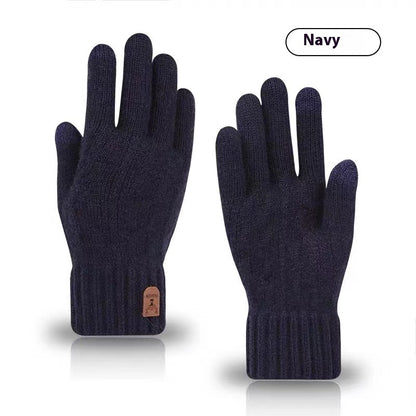 Cold-proof Woolen Knitted Driving Gloves for Men
