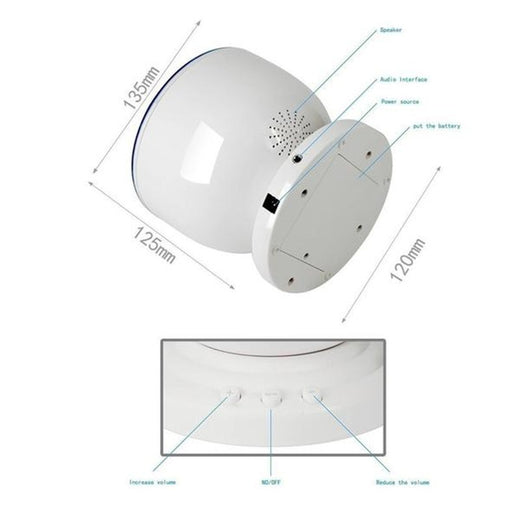جهاز عرض أمواج المحيط، مصباح ليلي LED بجهاز تحكم عن بعد، مشغل موسيقى ببطاقات TF، مكبر صوت عرض الشفق القطبي