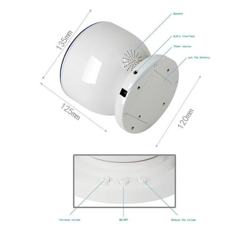 جهاز عرض أمواج المحيط، مصباح ليلي LED بجهاز تحكم عن بعد، مشغل موسيقى ببطاقات TF، مكبر صوت عرض الشفق القطبي