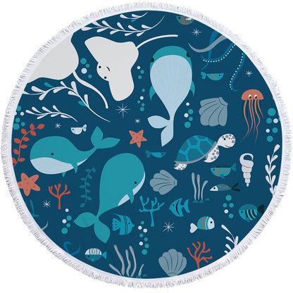 Microfiber round beach towel yoga mat