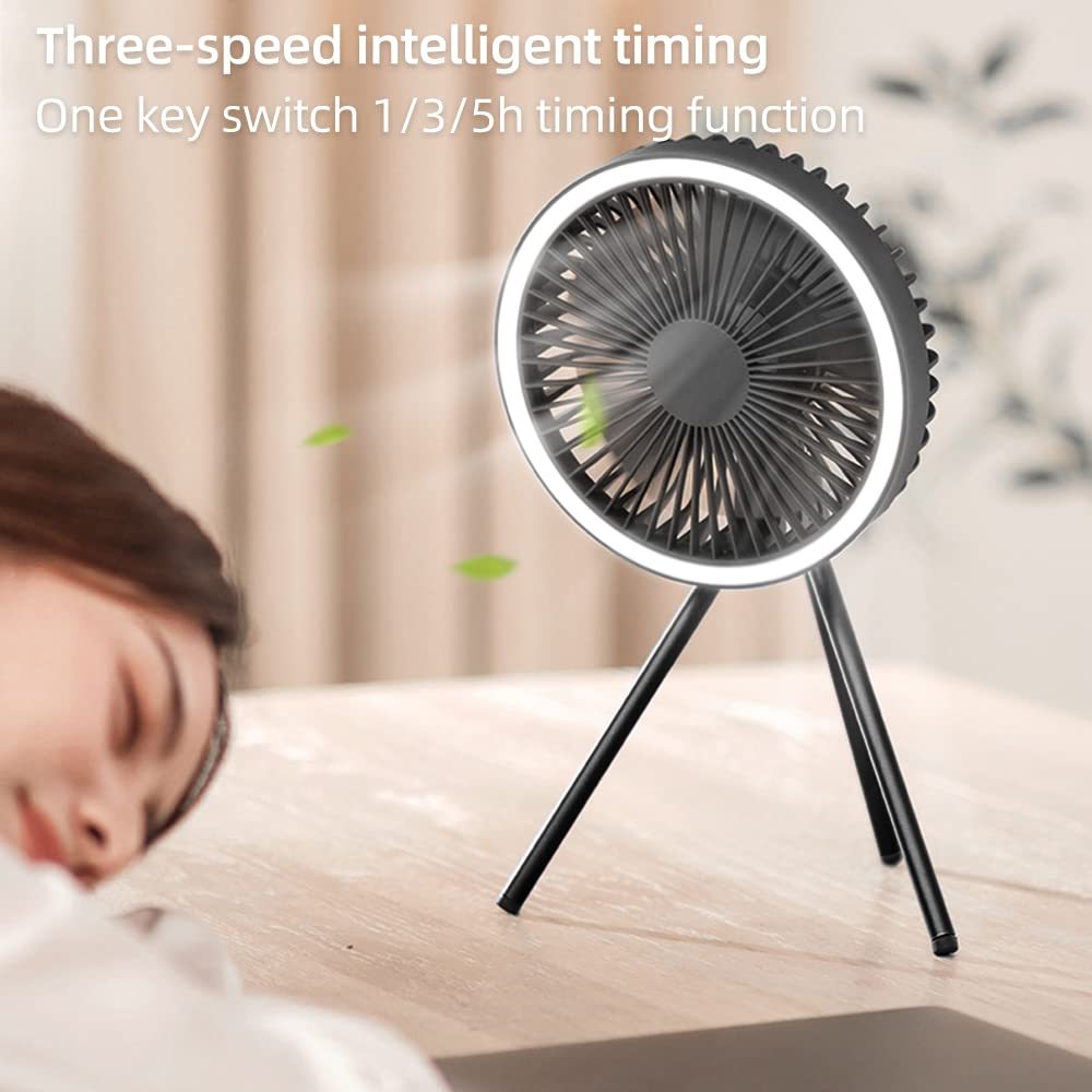 Camping Fan Light USB Tripod Hanging