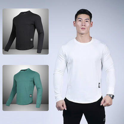 Outdoor Crew Neck T-shirt Sweater Loose Casual Quick-drying Sports Workout Long Sleeve