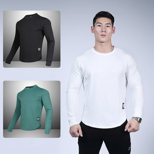Outdoor Crew Neck T-shirt Sweater Loose Casual Quick-drying Sports Workout Long Sleeve