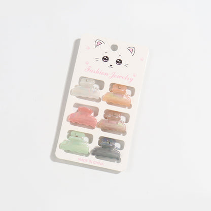 Korean Style Mini Claw Clip 6 Cards Jelly Color Barrettes