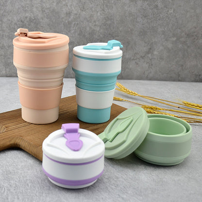 Folding Collapsible Mug with Cover for Coffee and Travel