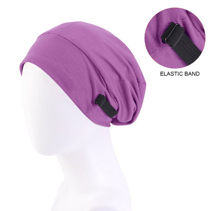 Invisible Adjustable Buckle Cotton Satin Nightcap