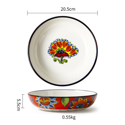 Ceramic Tableware Pastoral Dinner Plate