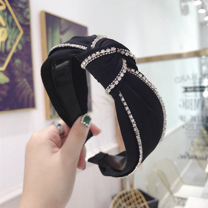 Fabric Diamond Knotted Toothed Headband