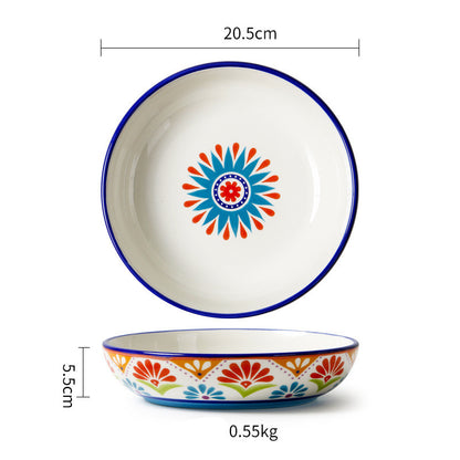 Ceramic Tableware Pastoral Dinner Plate