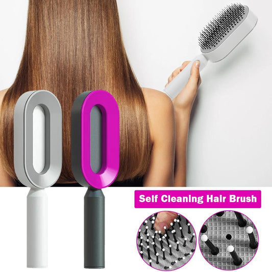 3D Air Cushion Massager Hairbrush with Self-Cleaning Feature