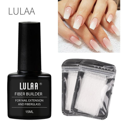 Nail Extension Fiber Set - Gel Repair Liquid with Paper-Free Support