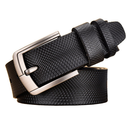 Men's Vintage Cowhide Mesh Pin Buckle Casual Belt