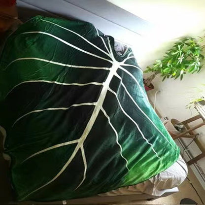 Philodendron Gloriosum Printed Fleece Blanket