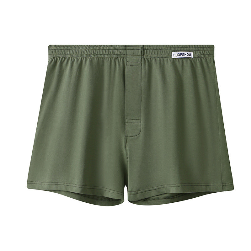 Loose Breathable Plus Size Men's Solid Color Boxers