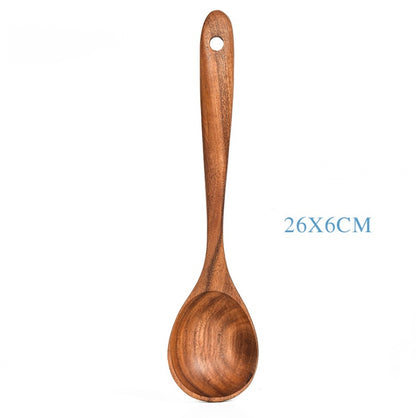 Teak Wood Cooking Utensil Set Kitchen Tools