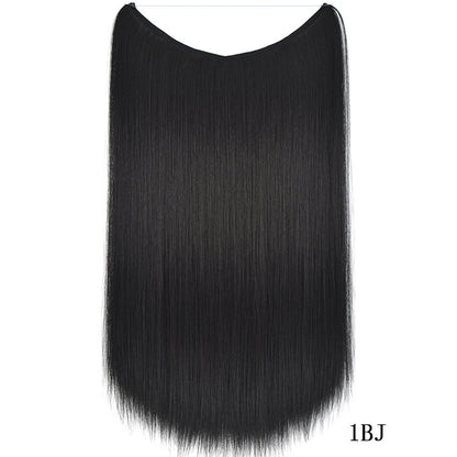 22 Inch Invisible Wire Hair Extensions Synthetic